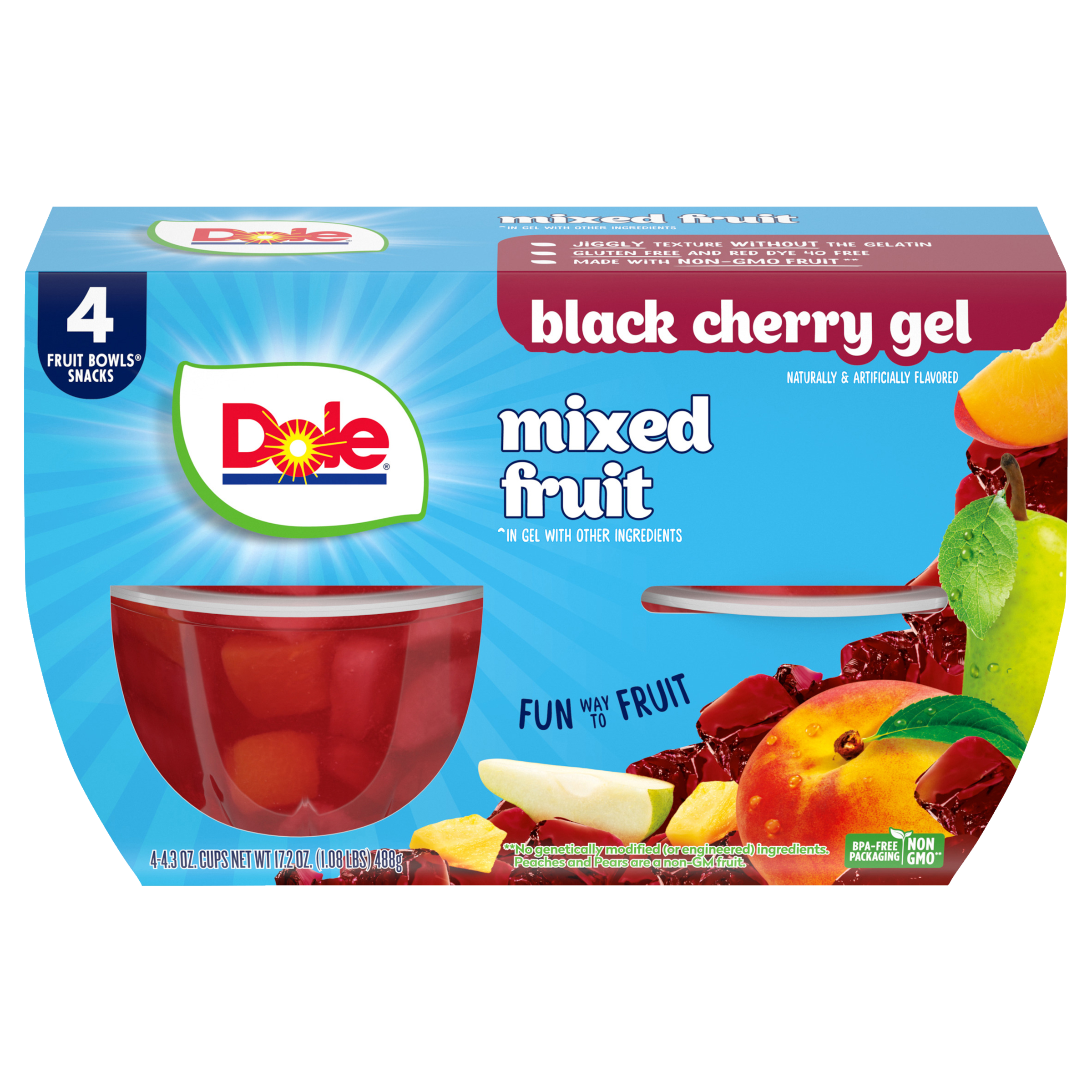 Dole® Mixed Fruit in Black Cherry Flavored Gel Fruit Bowls® - Dole