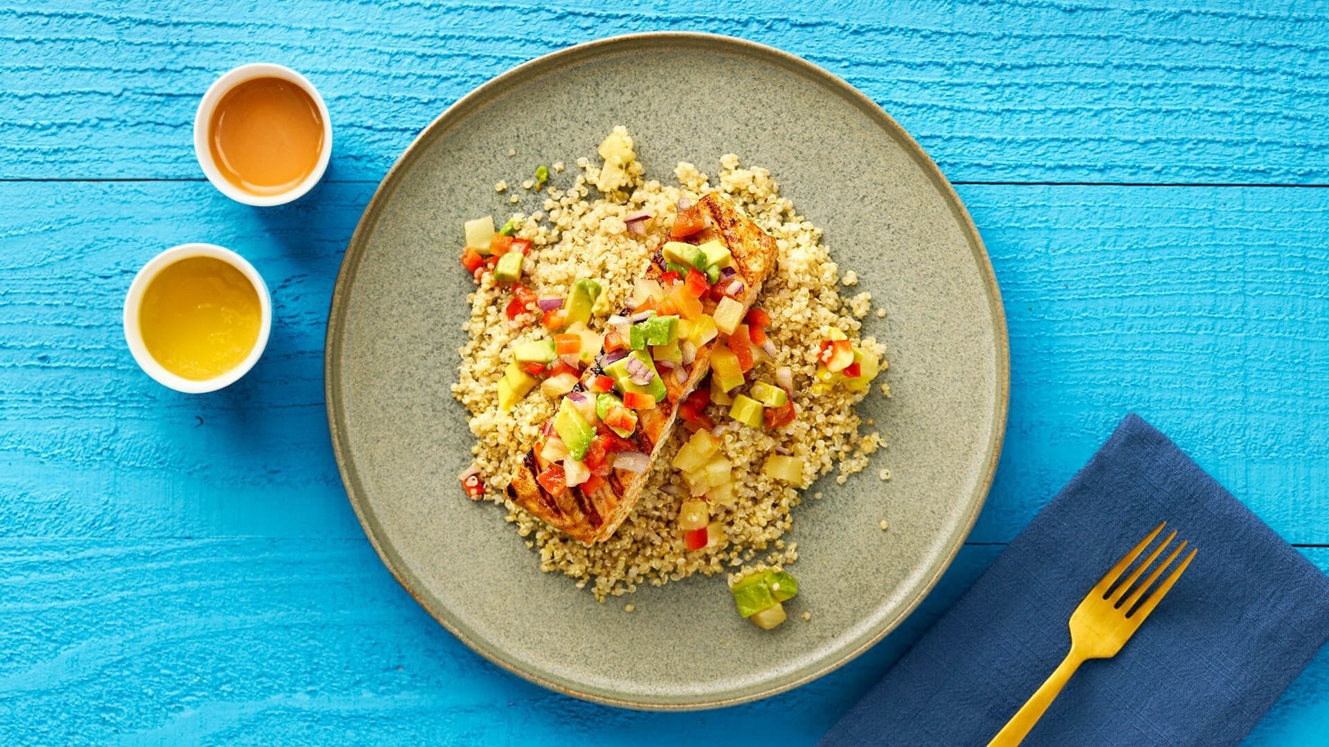 Honey Mustard Salmon with Tropical Fruit Salsa Recipe - Dole® Sunshine