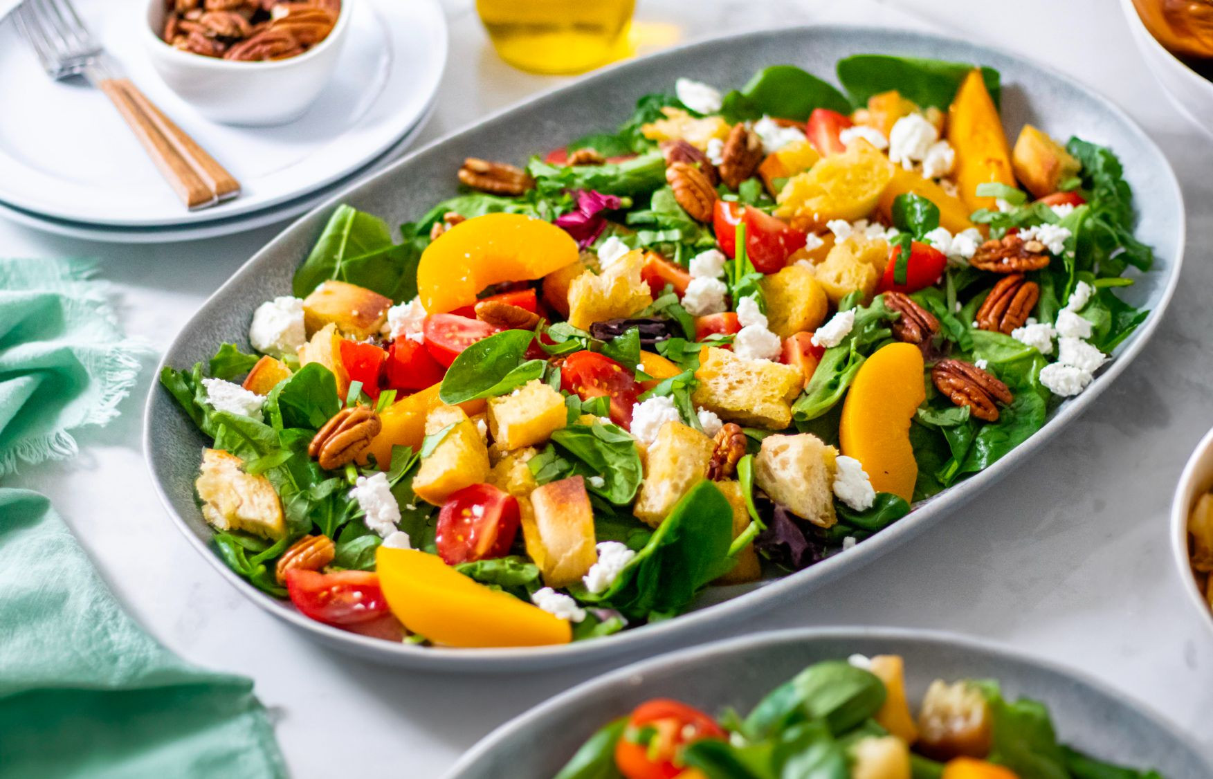 Peach Panzanella Salad - Tuscan Salad Recipe - Dole® Sunshine