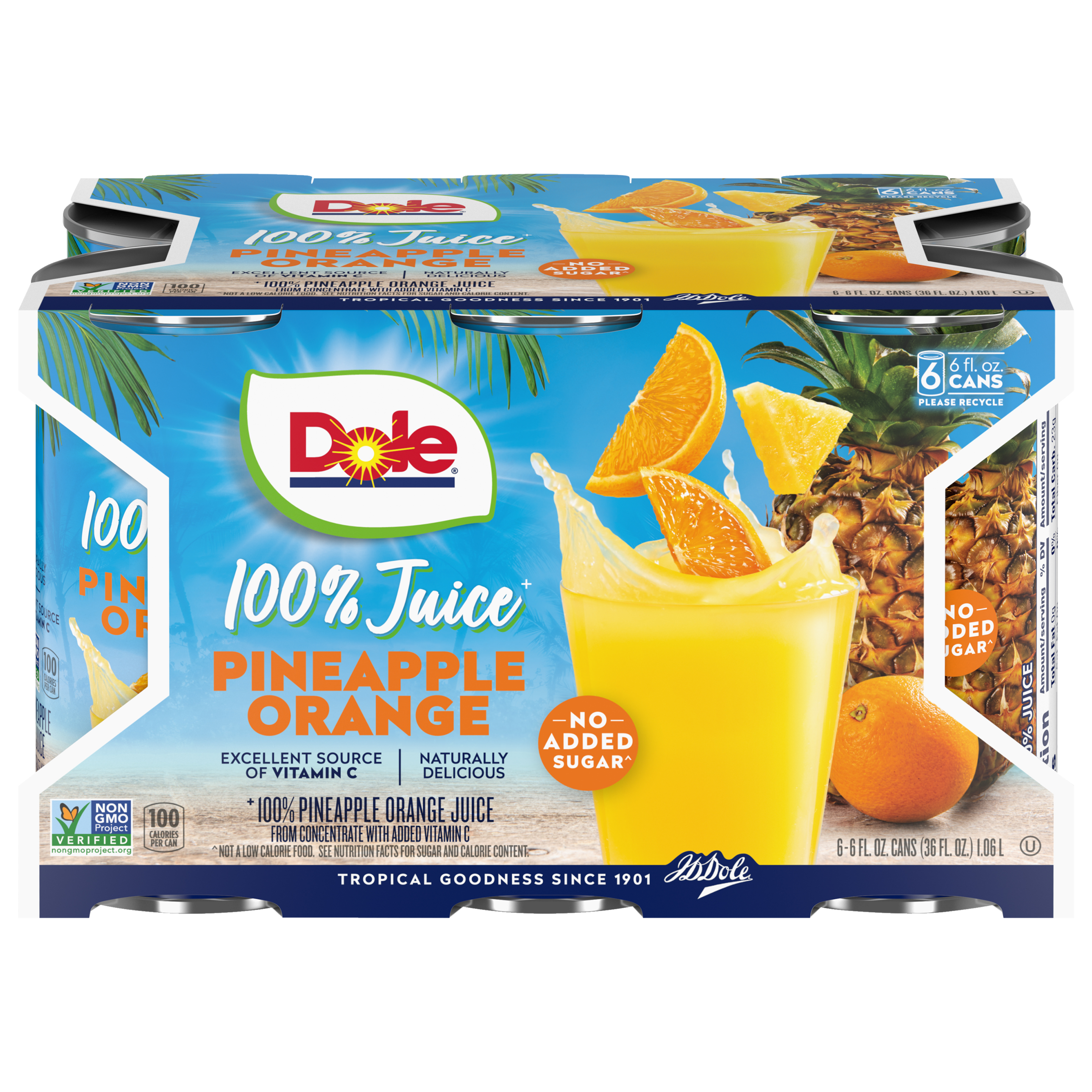 Dole® Canned 100% Pineapple Orange Juice, fl oz Pack Dole