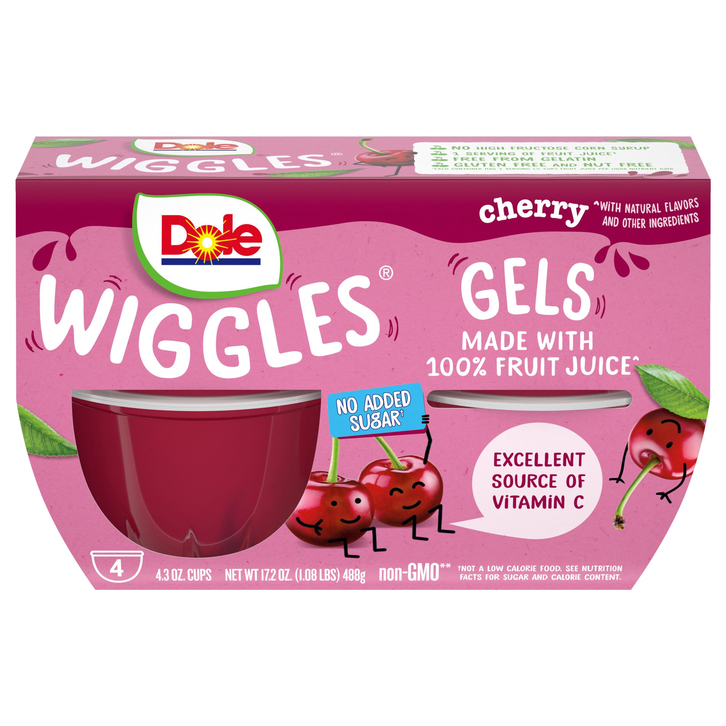 Dole Wiggles™ Cherry Fruit Juice Gels: A Lunchbox Snack - Dole