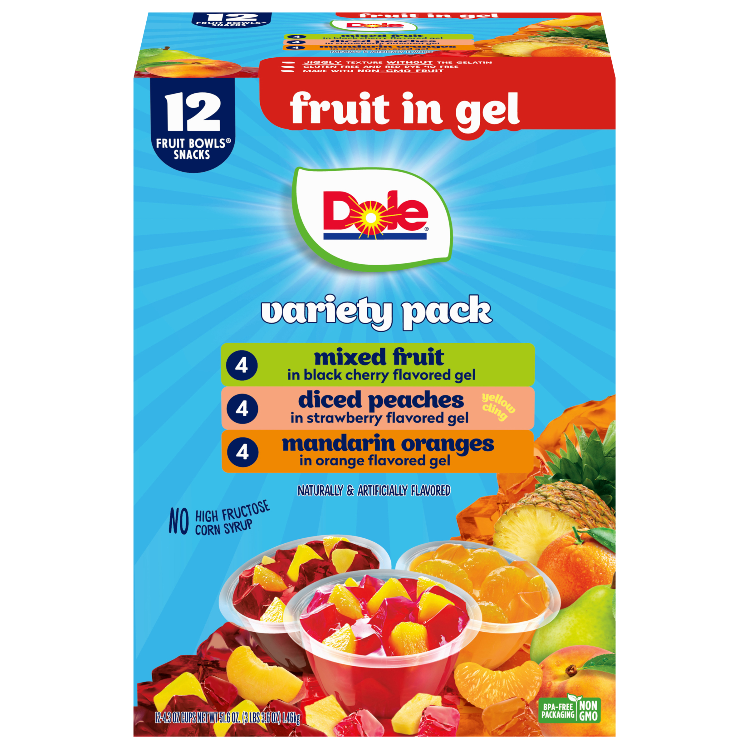Mixed Fruit, Peaches and Mandarin Oranges in Gel Variety - Dole