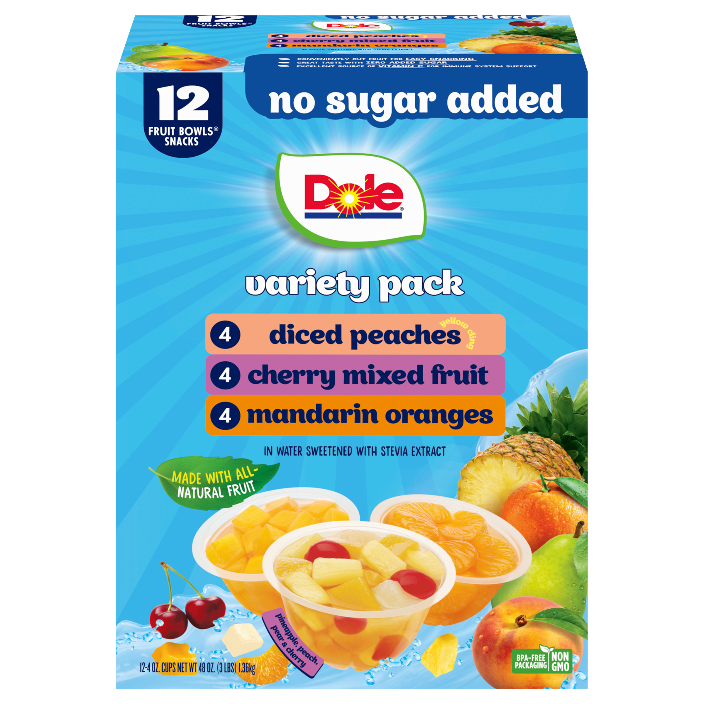 Mandarin Oranges, Diced Peaches and Cherry Mixed Fruit NSA