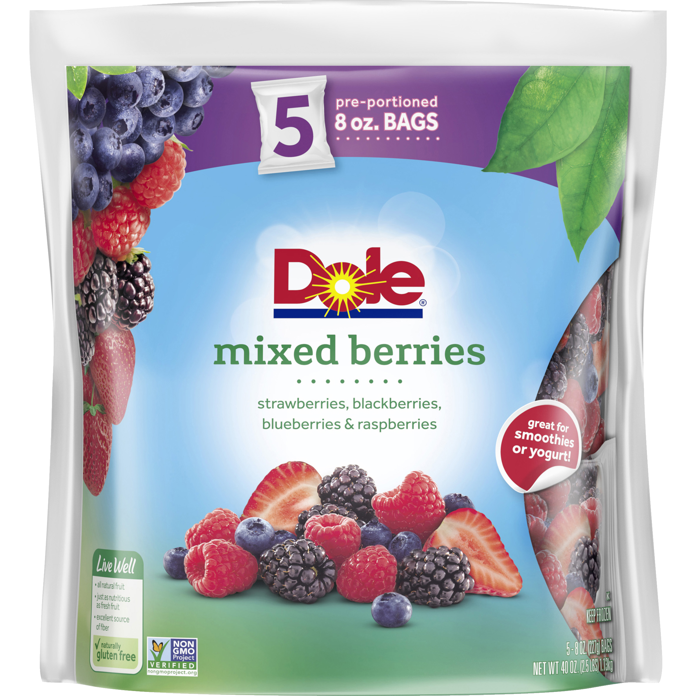 24.berry様 Dole® Frozen Mixed Berries, 40 oz: For Topping, Pies, & More