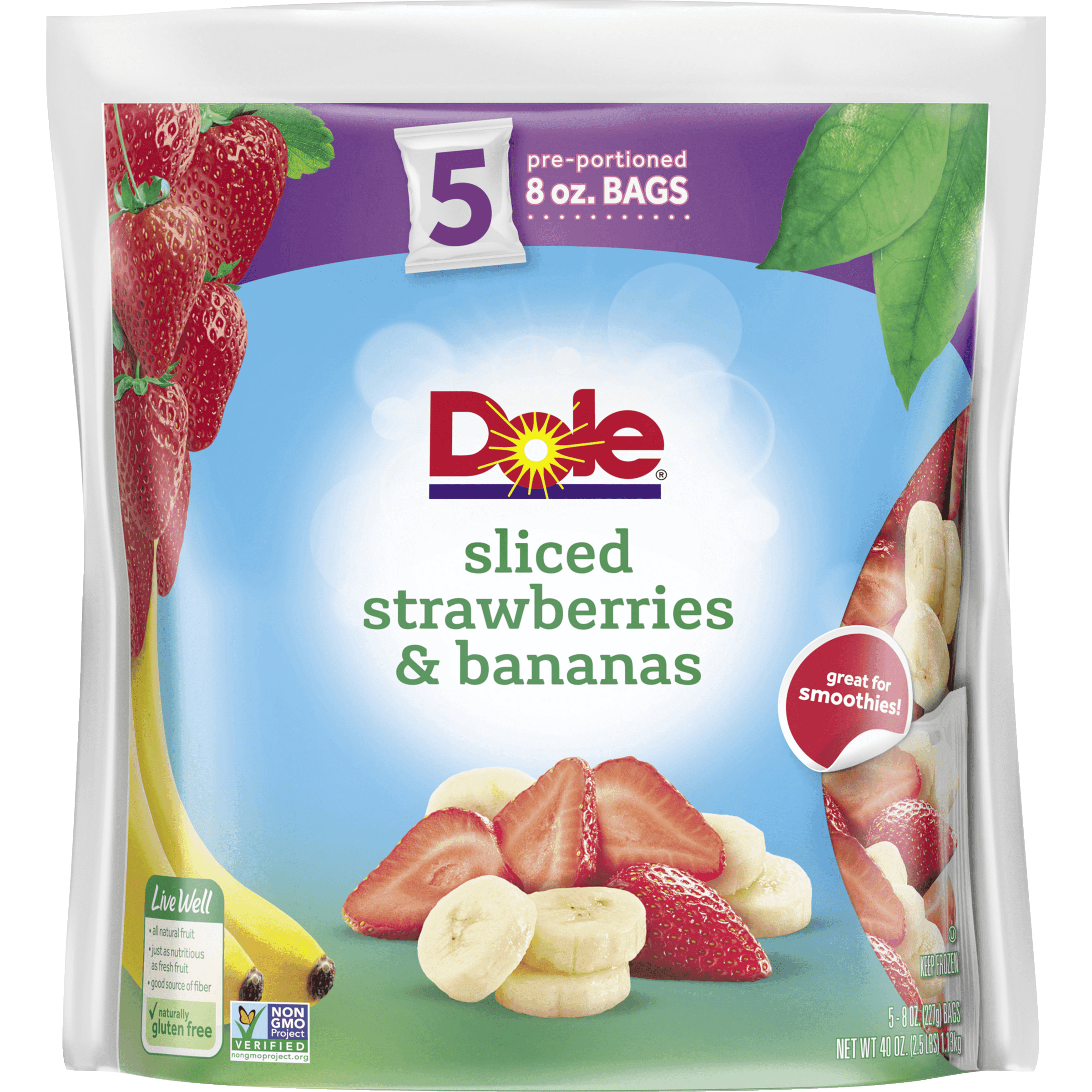 Dole® Frozen Sliced Strawberry and Banana Mix, 40 oz - Dole® Sunshine