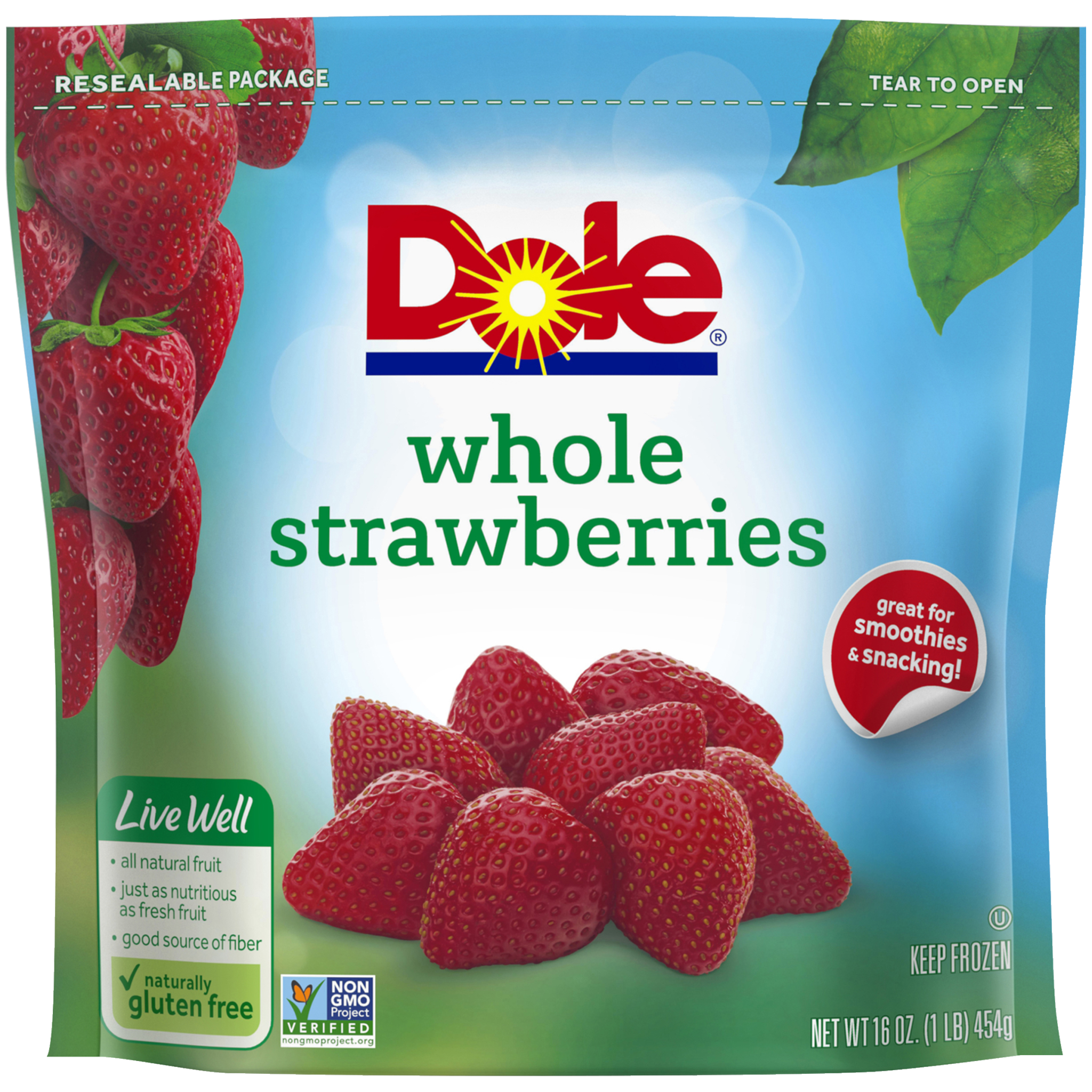 Dole® Frozen Whole Strawberries, 16 oz: For Jam, Cake, & More