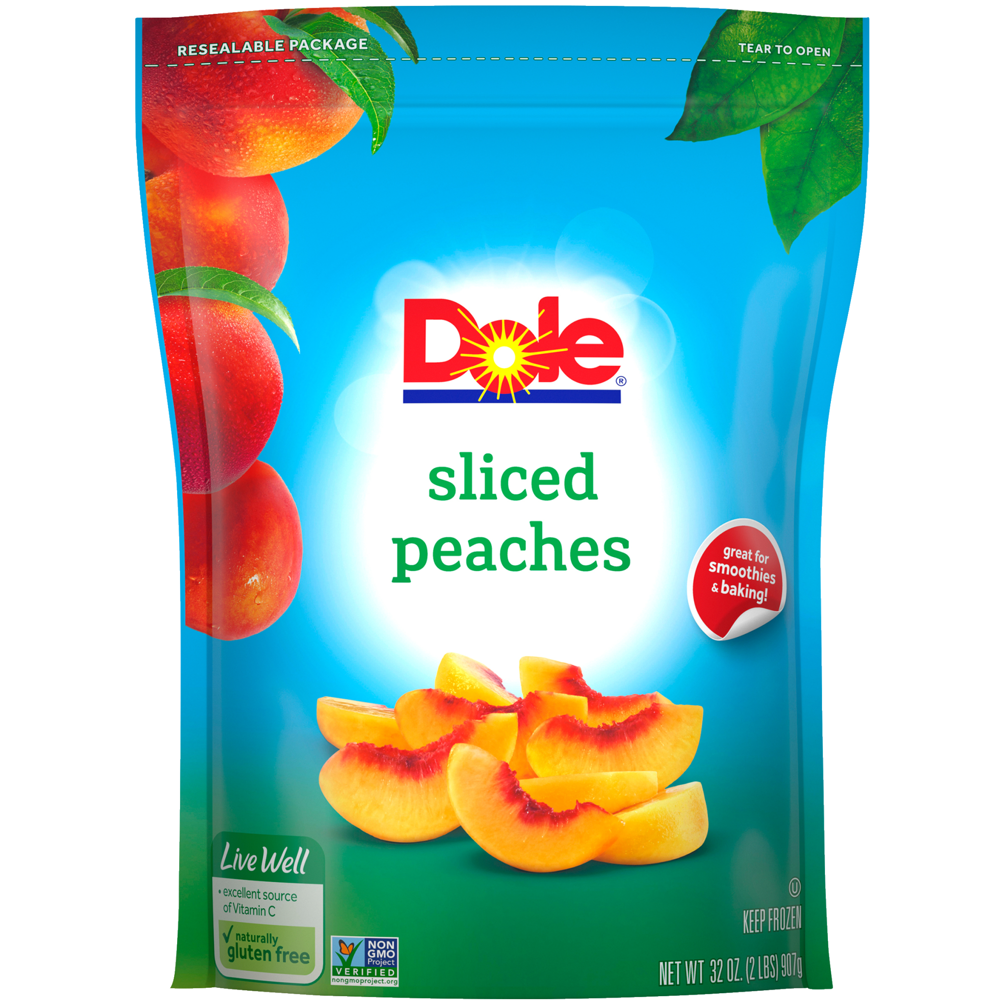 Dole® Frozen Sliced Peaches, 32 oz: For Pie, Cobbler, & More