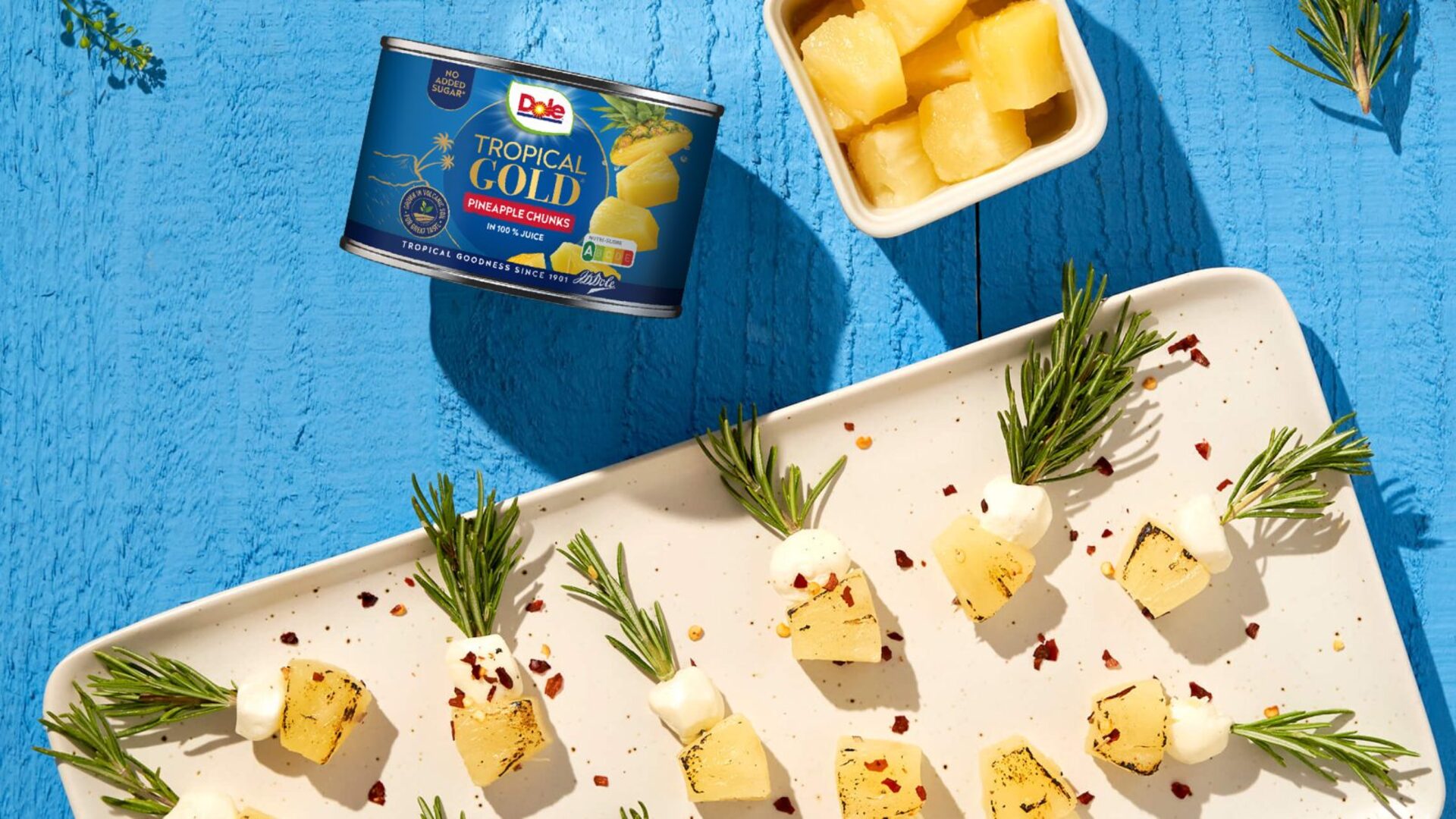 Rosemary Pineapple Mozzarella Bites - Dole® Sunshine