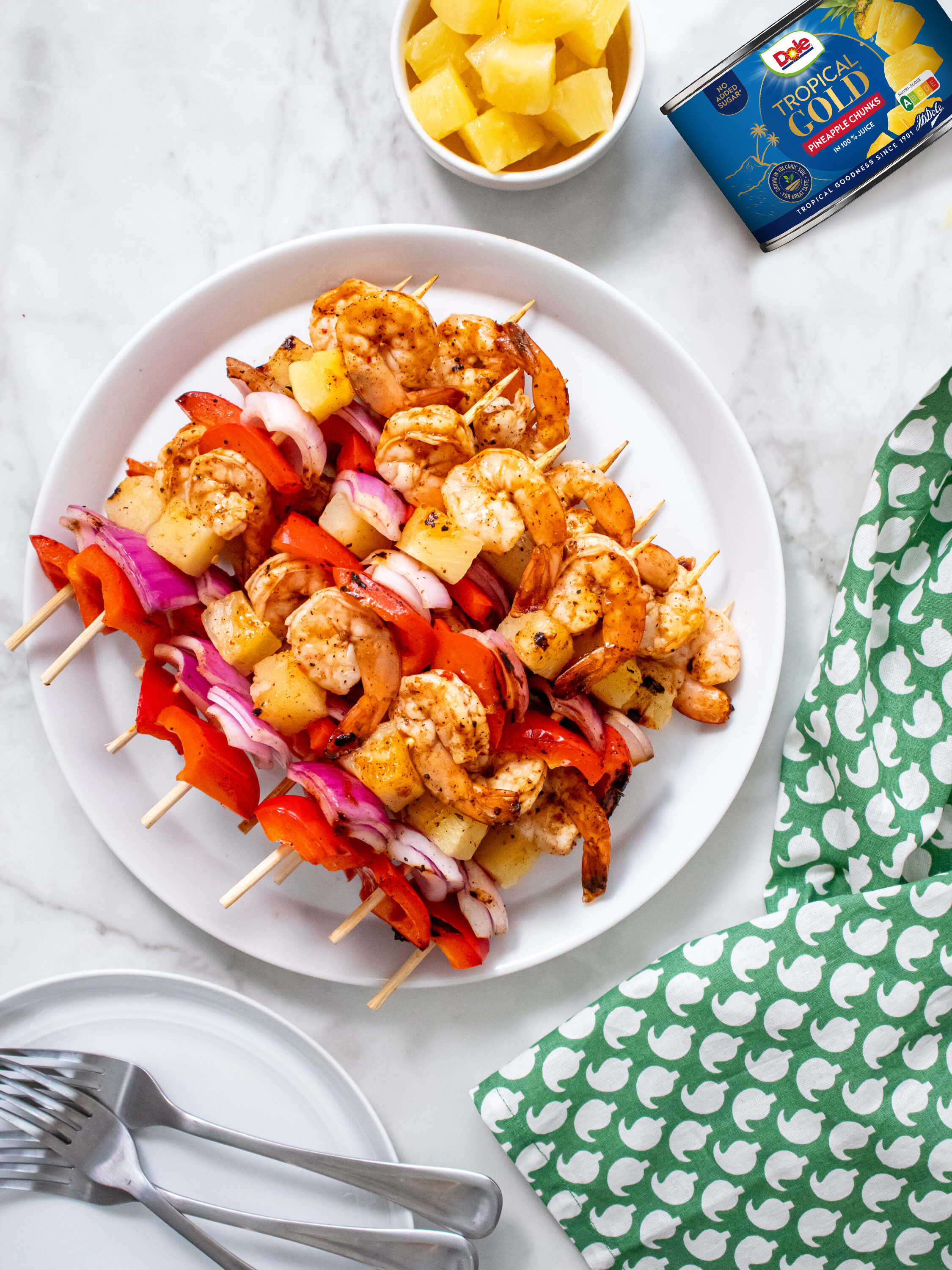 Chipotle Shrimp and Pineapple Kabobs - Dole® Sunshine